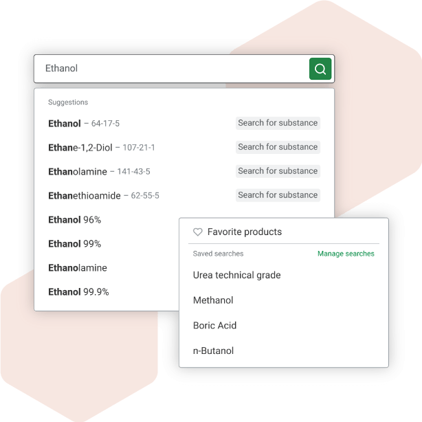CheMondis Tender & Save Search Screen